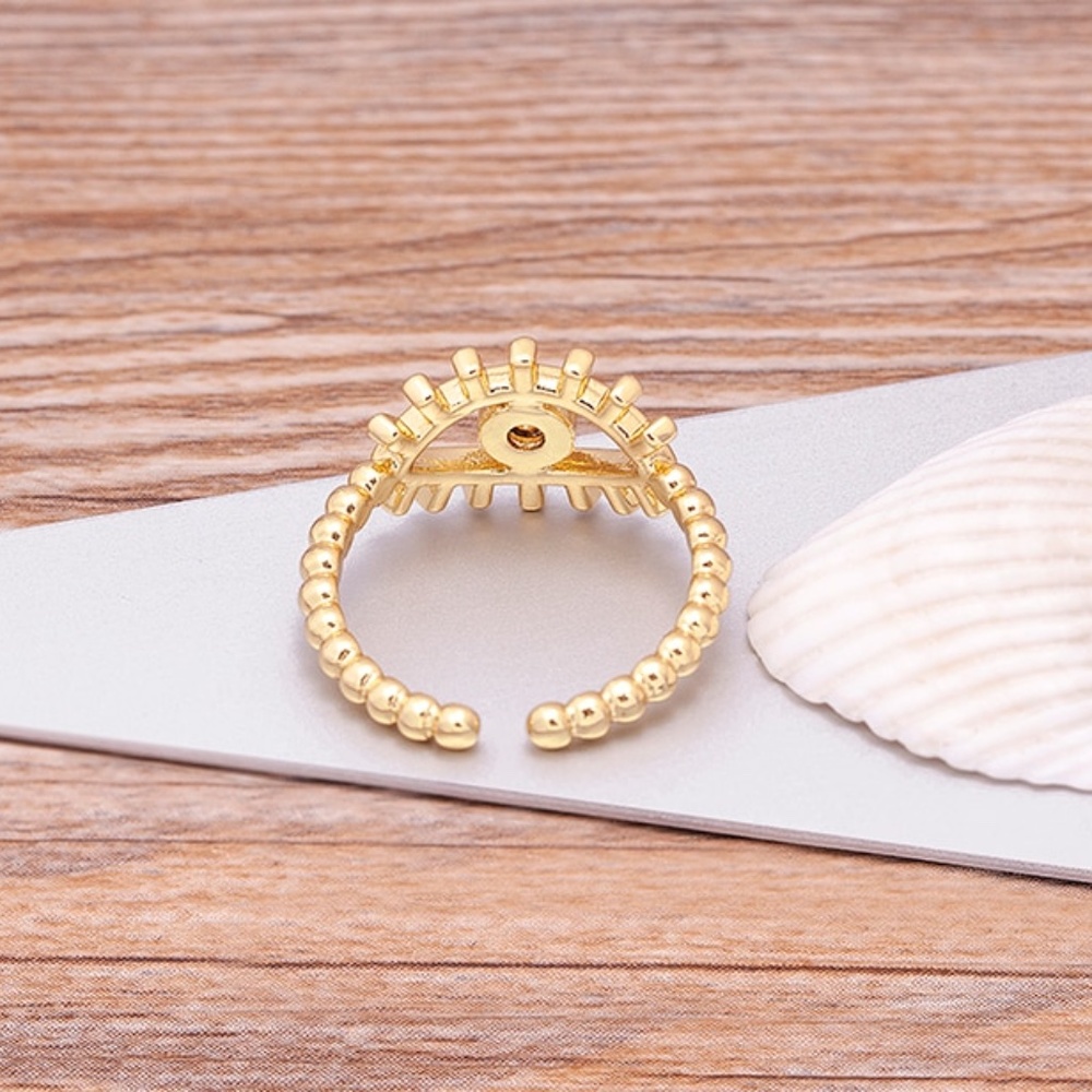 Evil Eye Modern Design Ring (Adjustable) - Picture 4 of 12